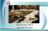 Septiembre 2014 Agenda del mes Contacto: lmartinez@icai.org.mx.