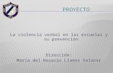 La violencia verbal en las escuelas y su prevención Dirección: María del Rosario Llamas Salazar.