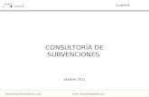 CONSULTORÍA DE SUBVENCIONES octubre 2011 CLIENTE:  email: inovamark@gmail.com.