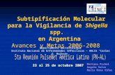 Subtipificación Molecular Shigella spp. para la Vigilancia de Shigella spp. en Argentina Avances y Metas 2006-2008 23 al 25 de octubre 2007 Mariana Pichel.