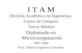 I T A M División Académica de Ingenierias Centro de Cómputo Tercer Módulo Diplomado en Microcomputación 1997-1998 Prof. Alberto Espinosa González.