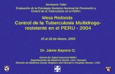 Mesa Redonda Control de la Tuberculosis Multidrogo- resistente en el PERU - 2004 Dr. Jaime Bayona G. Mesa Redonda Control de la Tuberculosis Multidrogo-
