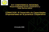 22 de Julio 2008 CONACOOP: El Desarrollo de Capacidades Empresariales en la Juventud Cooperativa XVI CONFERENCIA REGIONAL Responsabilidad social Cooperativa.