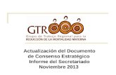 Actualización del Documento de Consenso Estratégico Informe del Secretariado Noviembre 2013.