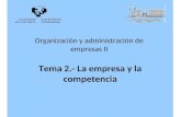 Tema 2.- La empresa y la competencia Organización y administración de empresas II.