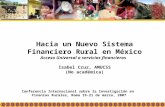 Hacia un Nuevo Sistema Financiero Rural en México Acceso Universal a servicios financieros Isabel Cruz, AMUCSS (No académica) Conferencia Internacional.