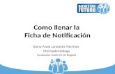 Como llenar la Ficha de Notificación Diana Paola Landaeta Martínez MD Epidemióloga Fundación Santa Fe de Bogotá.
