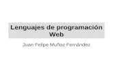 Lenguajes de programación Web Juan Felipe Muñoz Fernández.