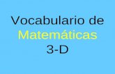 Vocabulario de Matemáticas 3-D. parecidos diferente.