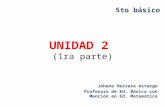 UNIDAD 2 (1ra parte) Johana Herrera Astargo Profesora de Ed. Básica con Mención en Ed. Matemática 5to básico.