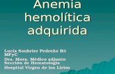 Anemia hemolítica adquirida Lucía Soubrier Pedreño R 3 MFyC Dra. Mora. Médico adjunto Sección de Hematología Hospital Virgen de los Lirios.
