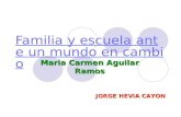 Familia y escuela ante un mundo en cambio Familia y escuela ante un mundo en cambio Maria Carmen Aguilar Ramos JORGE HEVIA CAYON.