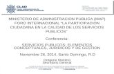 MINISTERIO DE ADMINISTRACION PUBLICA (MAP) FORO INTERNACIONAL “LA PARTICIPACION CIUDADANA EN LA CALIDAD DE LOS SERVICIOS PUBLICOS” Conferencia: SERVICIOS.