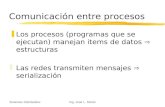 Sistemas DistribuidosIng. José L. Simón Comunicación entre procesos zLos procesos (programas que se ejecutan) manejan items de datos  estructuras zLas.