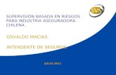 JULIO 2011 SUPERVISIÓN BASADA EN RIESGOS PARA INDUSTRIA ASEGURADORA CHILENA OSVALDO MACIAS INTENDENTE DE SEGUROS.