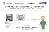 1 Control de Calidad y Gerencia - 7 Herramientas de Control de Calidad - Dr. Deming 1900-1993 Julio/Agosto, 2013 Asesor Global Management Service Kuniaki.