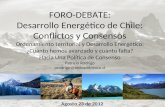 FORO-DEBATE: Desarrollo Energético de Chile: Conflictos y Consensos Ordenamiento territorial y Desarrollo Energético: ¿Cuánto hemos avanzado y cuánto falta?