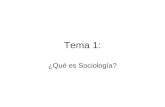 Tema 1: ¿Qué es Sociología?. 1.1. Definición de sociología La Sociología es una de las ciencias sociales Su principal objetivo es el estudio de la sociedad.