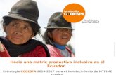 Copyright © 2014 por Fundación CODESPA. Todos los derechos reservados Hacia una matriz productiva inclusiva en el Ecuador. Estrategia CODESPA 2014-2017.