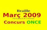 Braille Participació de l’alumnat Març 2009 Concurs ONCE.