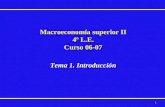 1 Tema 1. Introducción Macroeconomía superior II 4º L.E. Curso 06-07.