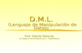 D.M.L. (Lenguaje de Manipulación de Datos) Prof. Gabriel Matonte en base a documento de L. Carámbula.