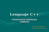 Lenguaje C++ GRANADOS PAREDES GIBRÁN Lenguajes de Programación Dra. Ana Lilia Laureano Cruces.