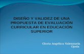 Gloria Angélica Valenzuela Ojeda DISEÑO Y VALIDEZ DE UNA PROPUESTA DE EVALUACIÓN CURRICULAR EN EDUCACIÓN SUPERIOR.