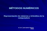 MÉTODOS NUMÉRICOS Representación de números y Aritmética de la computadora M. en C. José Andrés Vázquez Flores.