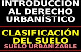 INTRODUCCIÓN AL DERECHO URBANÍSTICO CLASIFICACIÓN DEL SUELO SUELO URBANIZABLE.