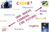 UNA NUEVA CARRERA... CON FUTURO. Marketing Espagnol Gestión Empresas ErasmusErasmus Finanzas English. Francés CADRE².
