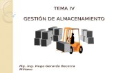 TEMA IV GESTIÓN DE ALMACENAMIENTO Mg. Ing. Hugo Gerardo Becerra Miñano 1.