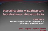 UNIDAD 5 Formulación y evaluación de proyectos y programas de mejoramiento Prof. Mgter. Estela María Zalba.