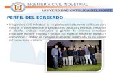 INGENIERÍA CIVIL INDUSTRIAL PERFIL DEL EGRESADO El Ingeniero Civil Industrial es un profesional altamente calificado para mejorar el desempeño de organizaciones.