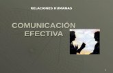 1 COMUNICACIÓN EFECTIVA RELACIONES HUMANAS. 2 Principios de la comunicación.