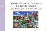 Vocabulario de Sociales Segundo grado Lugares en la comunidad.
