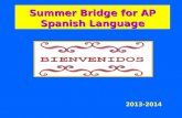 Summer Bridge for AP Spanish Language 2013-2014. Antes de empezar, algunos recuerdos …