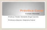 Práctica Coral Cuerpo Docente Profesor Titular: Armando Ángel Garrido Profesora Adjunta: Alejandra Cabral.