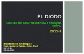 EL DIODO MODELO DE BAJA FRECUENCIA Y PEQUEÑA SEÑAL. 2015-1 Electrónica Análoga I Prof. Gustavo Patiño. M.Sc. Ph.D MJ 12- 14 09-04-2015.