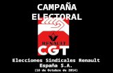 CAMPAÑA ELECTORAL Elecciones Sindicales Renault España S.A. (16 de Octubre de 2014)