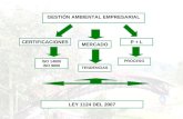 GESTIÓN AMBIENTAL EMPRESARIAL CERTIFICACIONES MERCADO P + L ISO 14000 ISO 9000 TENDENCIAS PROCESO LEY 1124 DEL 2007.