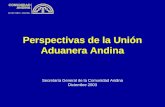 Perspectivas de la Unión Aduanera Andina Secretaría General de la Comunidad Andina Diciembre 2003.