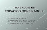 TRABAJOS EN ESPACIOS CONFINADOS -SUBESTACIONES -CAMARAS DE INSPECCION --CUARTOS ELECTRICOS.