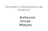Grandes civilizaciones de América. la zona del centro y sur de México, en Mesoamérica. Entre las costas del Pacífico y el Atlántico en el año 1325 Moctezuma.