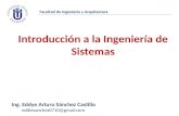 Facultad de Ingeniería y Arquitectura Introducción a la Ingeniería de Sistemas Ing. Eddye Arturo Sánchez Castillo eddiesanchez0710@gmail.com.
