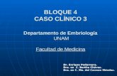 BLOQUE 4 CASO CLÍNICO 3 Departamento de Embriología UNAM Facultad de Medicina Dr. Enrique Pedernera. Dra. en C. Bertha Chávez. Dra. en C. Ma. del Carmen.