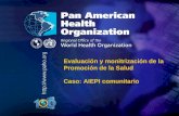 Organización Panamericana de la Salud 2005.. Evaluación y monitrización de la Promoción de la Salud Caso: AIEPI comunitario.