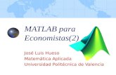 MATLAB para Economistas(2) José Luis Hueso Matemática Aplicada Universidad Politécnica de Valencia.