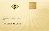 Colegio San Ignacio Lenguaje y Comunicación NB6.  Recordar e identificar los distintos tipos de textos atendiendo a su función y estructura.  Conocer.