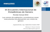 Mónica E. Orozco Corona meorozco@inmujeres.gob.mx IX Encuentro Internacional de Estadísticas de Genero Ronda Censal 2010 Los censos de población y económicos.